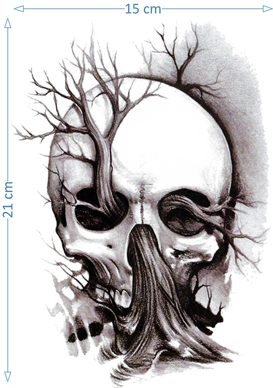 Calf Skull Dotwork Tree Tattoo by Dermagrafics